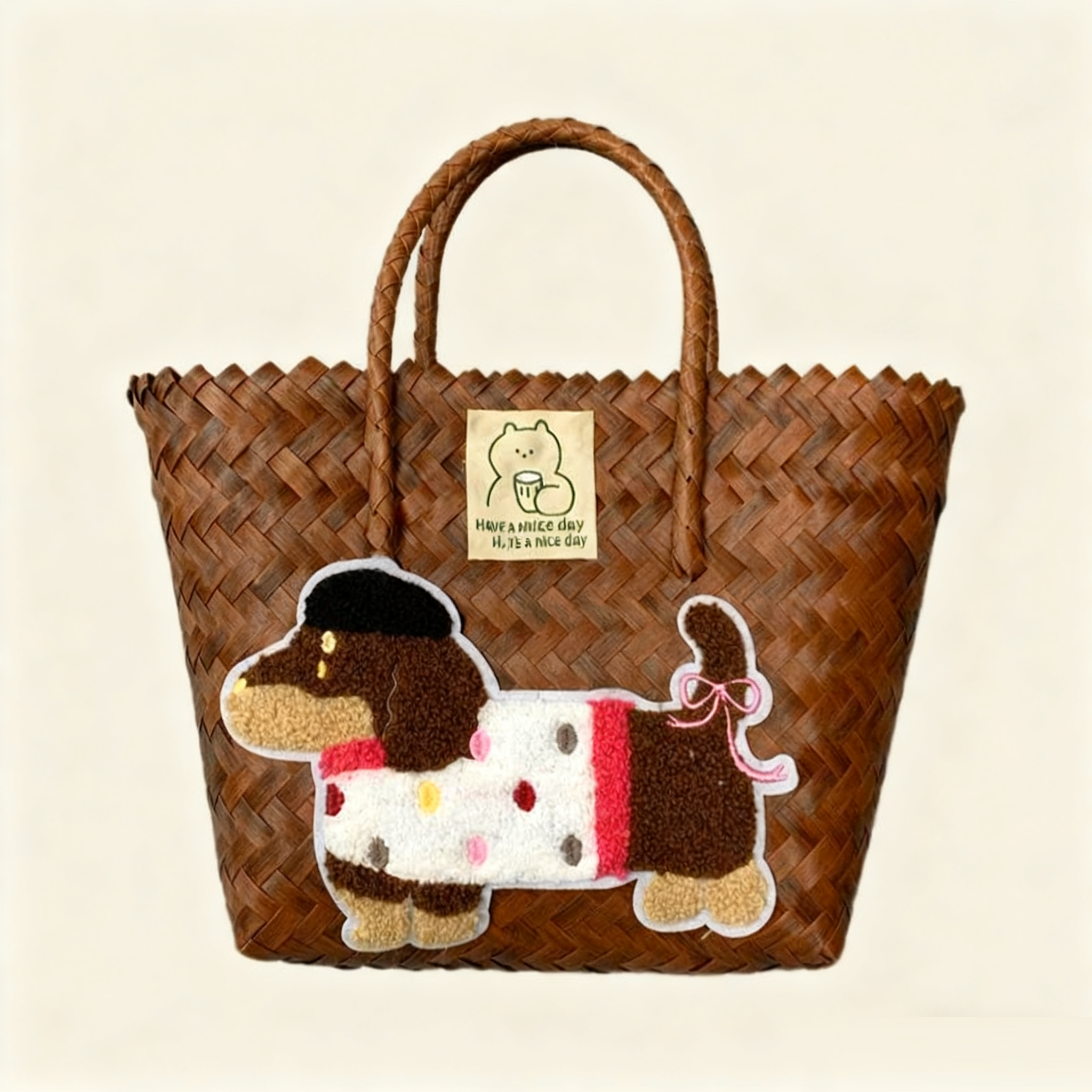 Handbag - Vintage Brown Lady Dog