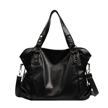 Large Capacity Soft Leather Tote Bag - Simple and Casual Shoulder/Crossbody Bag
